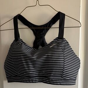 Brooks Striped Black Sports Bra